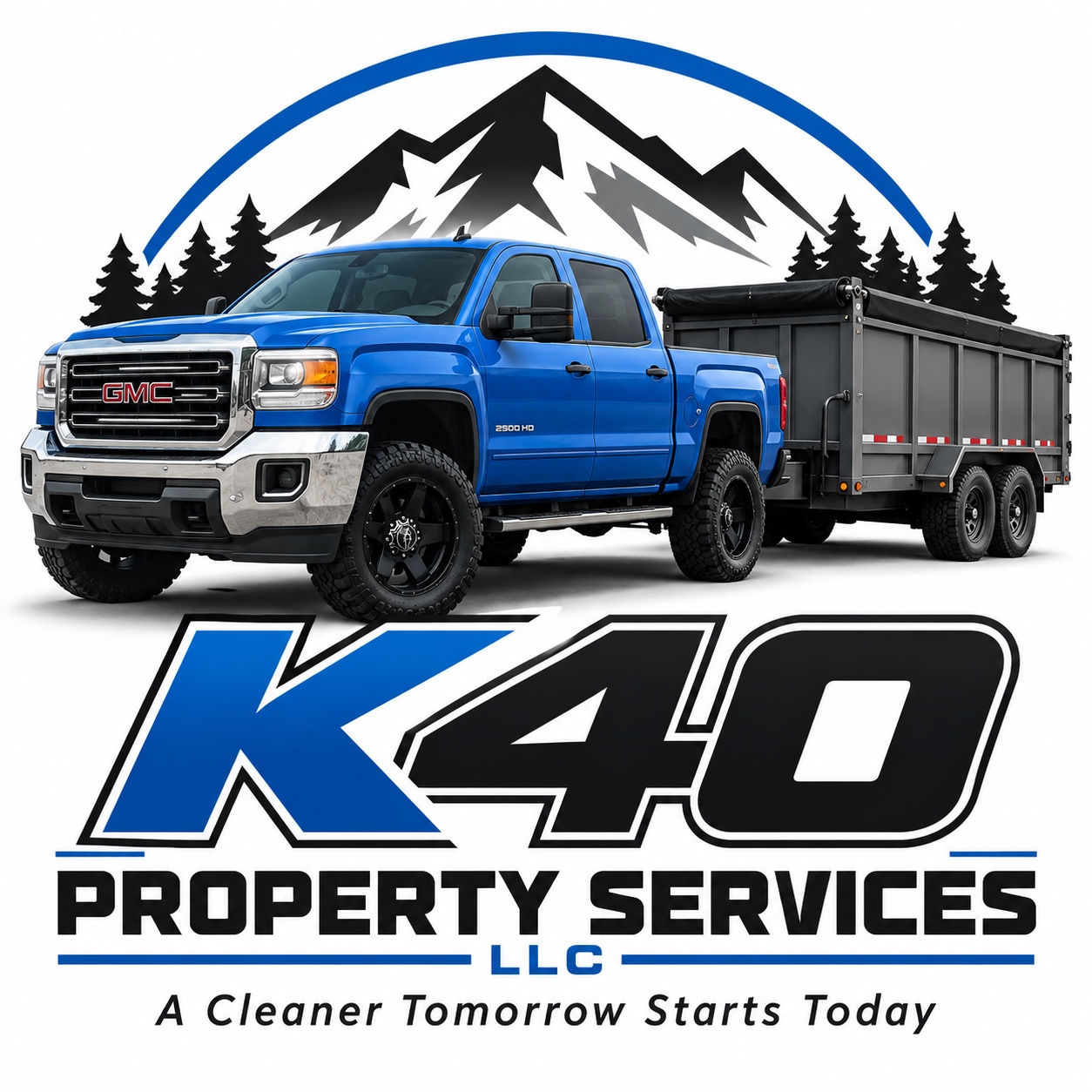 K40 Property Services LLC logo and A Cleaner Tomorrow Starts Today tagline